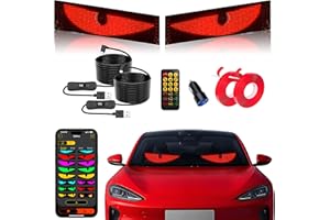 UPONELED 2PCS Devil Eyes Light for Cars,14.72inx3.62in Programmable Flexible LED Display with Remote/App Control,Soft Screen for Car LED Lights Interior, LED Eyes for Truck Windshield