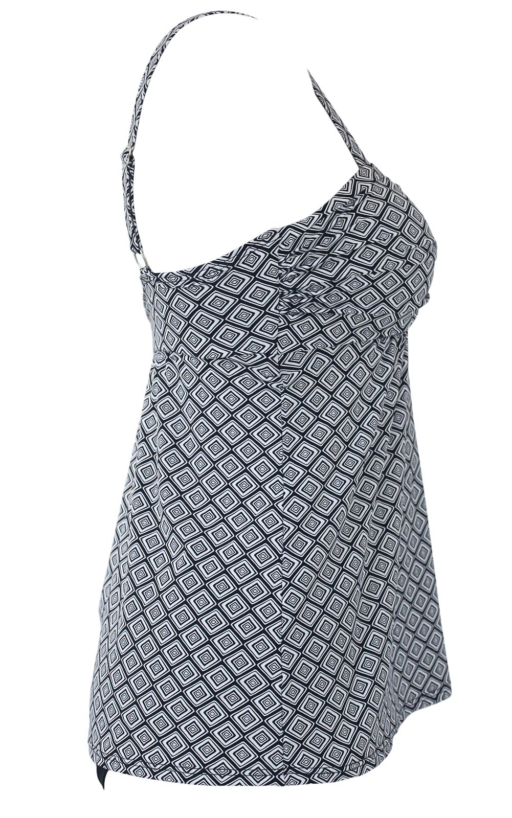 Agreya Women Two Pieces Swimwear Tankini Top with Triangle Bikini Simsuits (White, M)