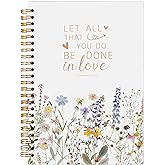 BESERH Floral Christian Notebooks for Women, Let All that You Do Be Done in Love Bible Journaling Notebook, Prayer Journal for Woman, Church Notes Notebook, Hardcover Spiral Notebook 5.5x8.3 Inch