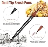 Jsdoin 24 Coloring Pens Fineliners Dual Tip Markers Kids Adults Drawing view 2