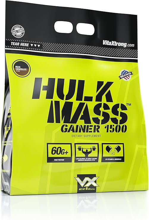 Amazon Com Vitaxtrong Hulk Mass Gainer Protein Powder 60g Of Protein Over 1500 Calories High Calorie Weight Gainer Protein Shake Increase Size Build Strength Recover Faster Chocolate