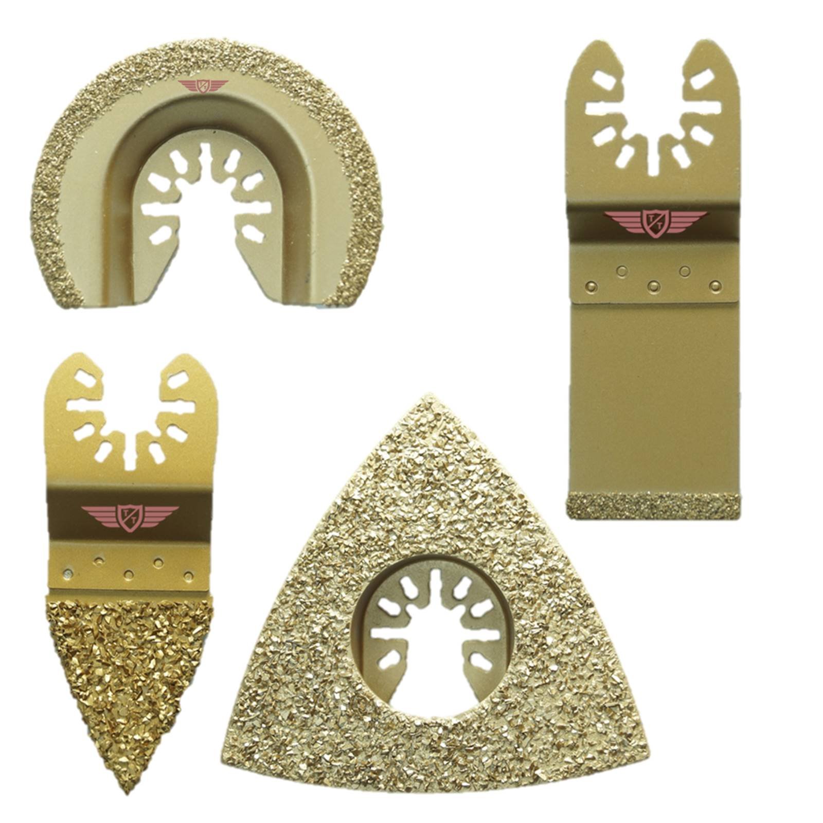 4 x TopsTools FAKC4 Fast Fit Grouting Blades Compatible with Dewalt Stanley Black and Decker Bosch Fein Multimaster Multitalent Makita Milwaukee Einhell Parkside Ryobi Worx (Fast Change) Multi Tool