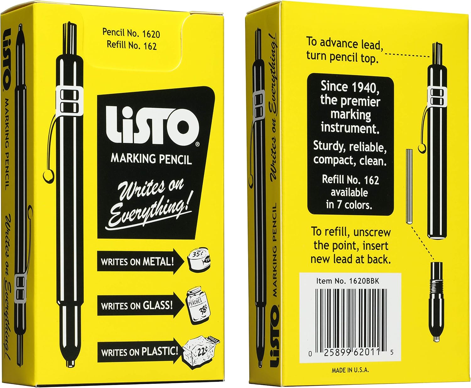 Listo 1620 - Box of 12 - RED COLOR - China Markers/Grease Pencils/China Marking Pencils/Wax Pencils : Mechanical Pencils : Office Products