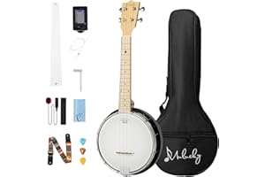 Mulucky 4 String Banjolele, Banjo Ukulele Concert Size 23 inch (Black)