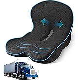 leqsdijk Seat Cushion for Truck Driver, Memory Foam Truck Seat Cushion with L-Shaped Ergonomic Design, Lumbar Support Pillow & Tailbone Pain Relief for Long Driving, Semi Truck Accessories