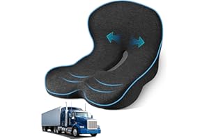 leqsdijk Seat Cushion for Truck Driver, Memory Foam Truck Seat Cushion with L-Shaped Ergonomic Design, Lumbar Support Pillow & Tailbone Pain Relief for Long Driving, Semi Truck Accessories