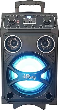 lexibook portable bluetooth speaker with microphone and led lights