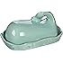 Creative Co-op DA4866 Stoneware Whale Shaped Butter Dish, Aqua Blue