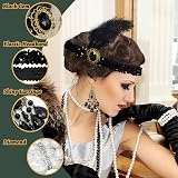 Okabay 1920s Flapper Gatsby Accessories Set Sequin Dress Headband Gloves view 4