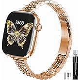 wkiss Slim Stainless Steel Band Compatible with Apple Watch Band 38mm 40mm 41mm 42mm 44mm 45mm 46mm 49mm,Women Fashion Metal Replacement Strap for iWatch Bands Series 11 10 9 8 7 6 5 4 3 2 1 SE