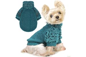 SHIFENMEI Dog Clothes Dog Sweater for Chihuahua Dachshund Yorkie Soft Thickening Dogs Shirt Puppy Sweater for Dogs Small Dog Sweaters, Green, M