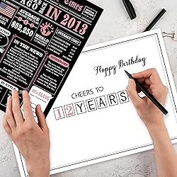 MOROLURU Big 12th Birthday Card, Happy 12th