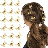YBEATY 30 Pcs Butterfly Hair Clips Small Gold Cute Hair Rings Barrette Hollow Butterfly Metal Claw Clips Strong Hold 3D Gold Jewelry Hairpins Braids Decorative Accessories for Women Girls Teens