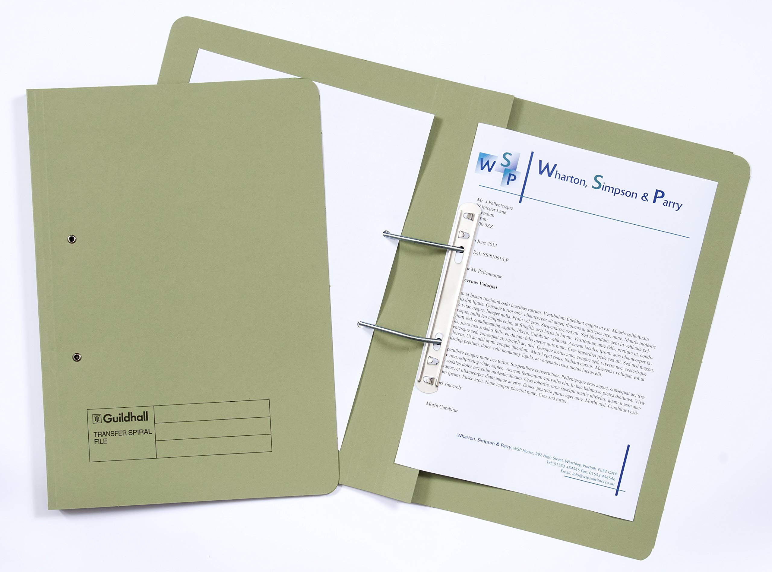 Exacompta - Ref 211/7002Z - Guildhall - Spiral File, 355 x 250mm, 420gsm Durable Heavyweight Sprint Manilla, Suitable for Foolscap Documents - Green, Pack of 25