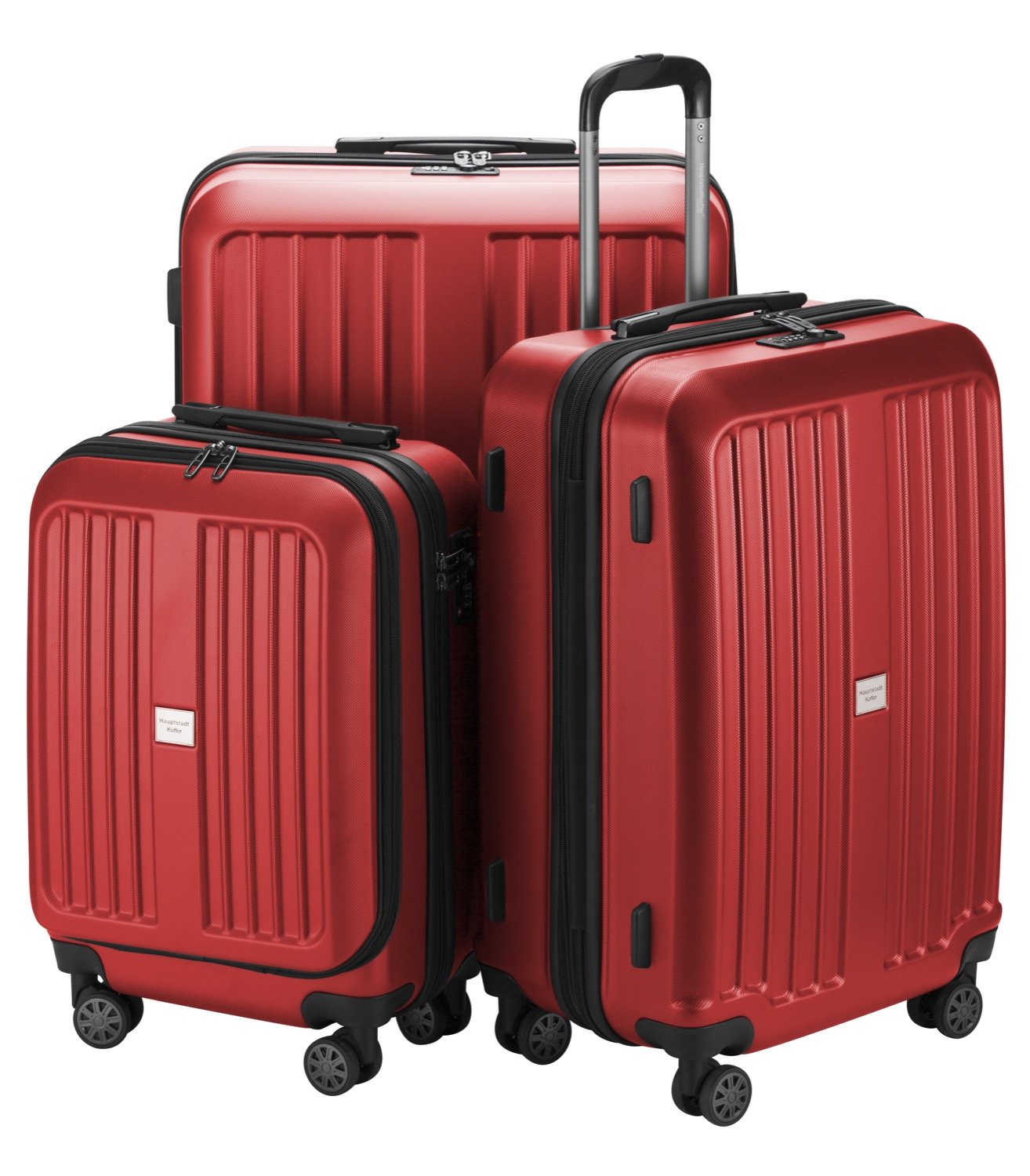 HAUPTSTADTKOFFER - X-Berg - Luggage Suitcase Hardside Spinner Trolley 4 Wheel Expandable, TSA, 75 cm, 126 Liter, Red matt