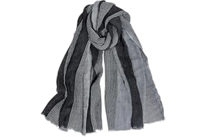 GERINLY Fashion Scarves for Mens Lightweight Scarf Long Foulard Homme Mens Fashion Scarves Linen Cotton Wrap Shawl for Travel