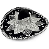 Mariachi Sombrero, Black & Silver, Adult Size