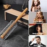 BESTOOL Small Round Beard Brush for Short to Medium Hair Natural Finish view 6