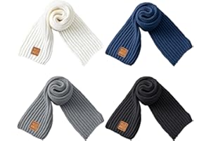 Coziwill Socks Winter Scarf Kids Neck Warmer Toddler Neck Scarf Girls Winter Scarves Boys Thick Warm Neck Warp 4 Pack