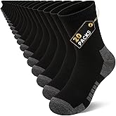 LITERRA 20 Pairs Boys Crew Socks - Black White Gray Bulk Pack, Breathable Athletic Casual Socks for Kids 4-12 Years