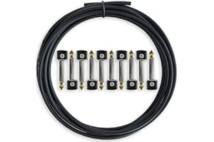 Crosby Solderless Pedalboard Cable Kit - No Cable Stripping Required, 3 Metres of Cable & 10 Gold Tip Connectors with Magneti