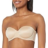 Bali Womens One Smooth U Strapless Bra, Ultimate Stay in Place, 7-Way Multiway Underwire Bra, Full Coverage