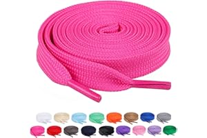 Booyckiy [2 Pairs] 2/5" Flat Shoe Laces for Sneaker, 14 Colors Shoelaces in 31"-63"