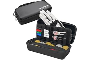 DuraRange Golf Glove Holder Case with Glove Shaper - Portable Golf Accessories Organizer for Men & Women - Waterproof 900D Nylon, Large Capacity for Balls, Tees, Markers - Ideal Gift