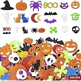 500 Pcs Halloween Foam Stickers Glitter Foam Stickers Halloween Craft | Self Adhesive Foam Glitter Stickers for Halloween Crafts