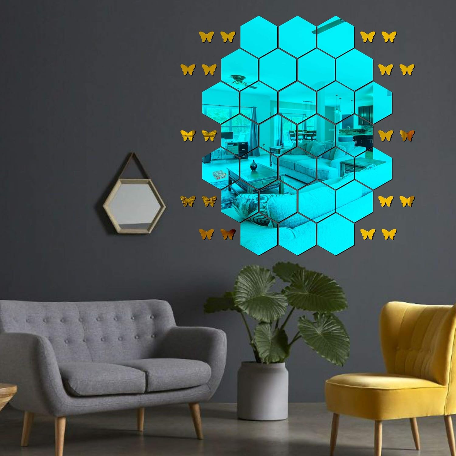 VSA OLLIVANDERS 28 Hexagon Blue with Butterfly Golden 3D