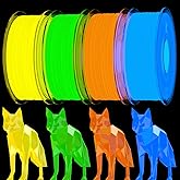 Haosegd 95A TPU 3D Printer Filament Bundle,Glow in The Dark Blue,Green,Orange,Yellow, Each Spool 0.25kg, 4 Spools,Total 1KG,Dimensional Accuracy +/- 0.05mm,Fit Most 3D Printers