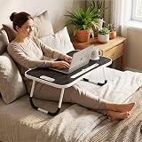 Vivo Technologies Foldable Laptop Table Bed Tray Desk with Cup Holder Black view 2