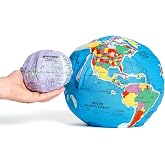 Hugg-A-Planet Pocket Earth with Moon Soft Plush Globe for Children | Montessori Educational Toy for Kids, Teens, Adults, Teachers, and Parents | Planet Earth and Moon Learning Toy