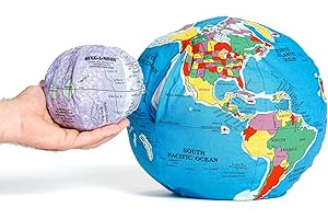 Hugg-A-Planet Pocket Earth with Moon Soft Plush Globe for Children | Montessori Educational Toy for Kids, Teens, Adults, Teachers, and Parents | Planet Earth and Moon Learning Toy