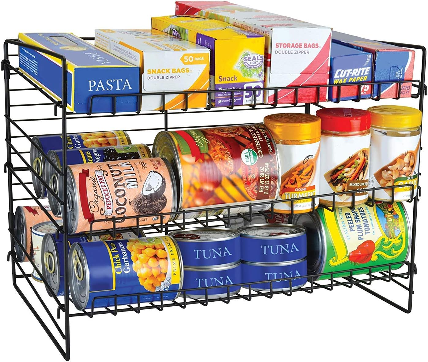 Frigidaire Kitchen Pantry Organizer & Space Saver with 3 Tier Shelves