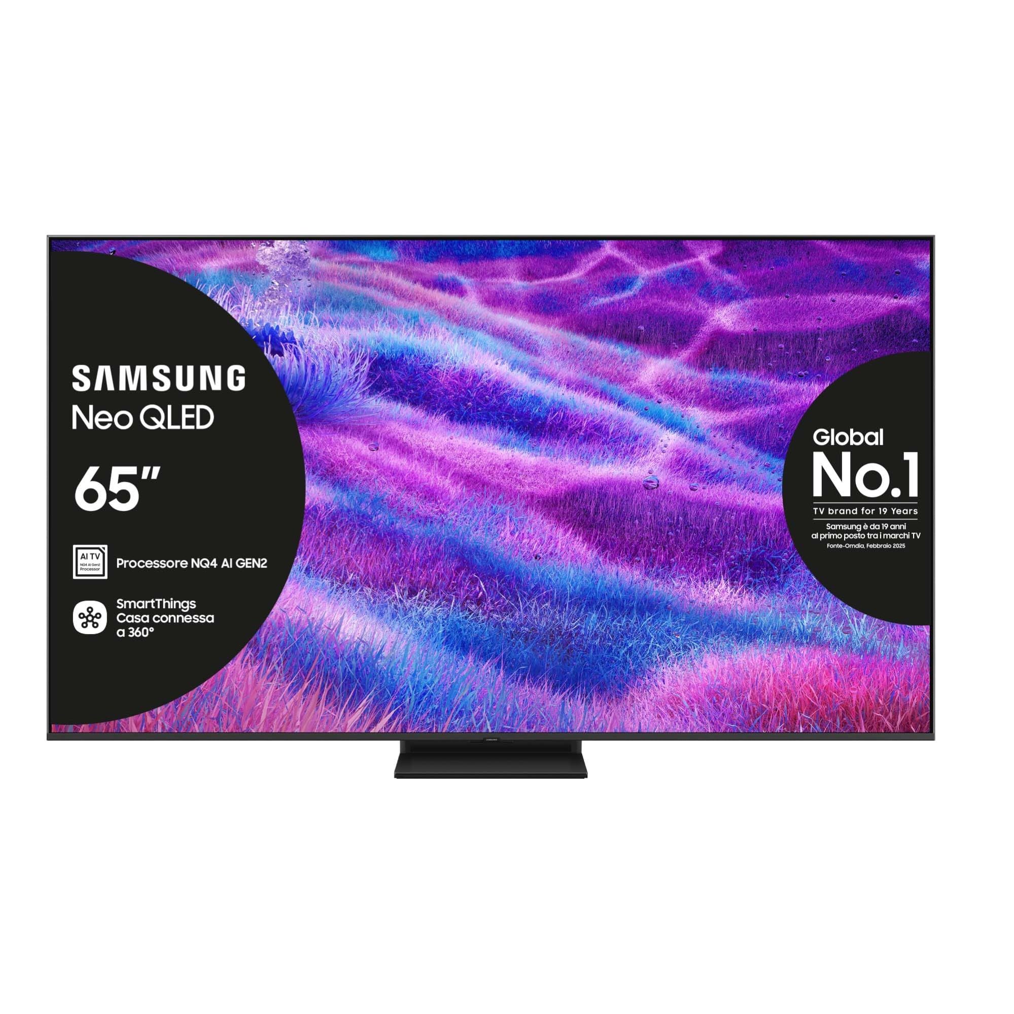 Samsung Smart TV 65'' QE65QN83FAUXZT Neo QLED 4K Mini LED, NQ4 AI Gen2 Processor, 4K AI Upscaling, AI Customization Mode, Dolby Atmos & OTS Lite, Simple Chamfer Design, 2025