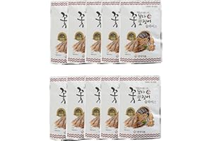 ZEESOON Squid Over Flower Korea Seasoned Dried Squid Snack Original 15g (Slice, Pack of 10)