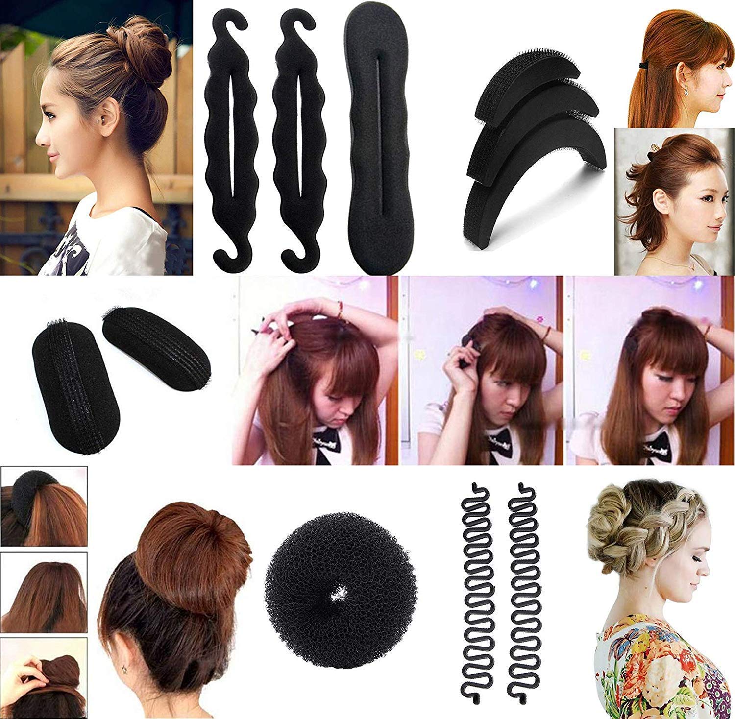 Leysin Hair Styles Accessories Tool For Women Combo Pack Of 11