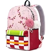 Pink Anime Backpack 15&rdquo;, Anime Bag Cosplay Accessories Merch Gifts | 3Pcs| 5 Pockets| 2 Fluffy Keychains|Cosplay Accessories| Anime Merch Gifts| Character Backpack