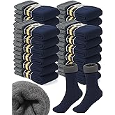 Henoyso 24 Pairs Thermal Socks Bulk Warm Thick Winter Unisex Medium Socks for Men Women Homeless Care Package