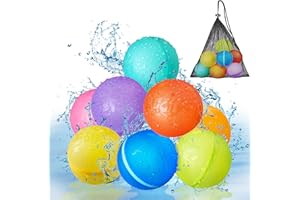 HARDWIND Reusable Water Balloons, 2024 Upgrade Non-Removable Magnetic Water Balloon for Kids Ages 3-5, 4-8, 8-12, Refillable Self Sealing Water Bombs Splash Balls Toys for Pool, Beach, Summer Party Fun-8 Pack