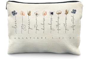 Likjad Christian Floral Makeup Bag, Christian Bible Gifts for Women Faith, Bible Verse Cosmetic Bag Pouch