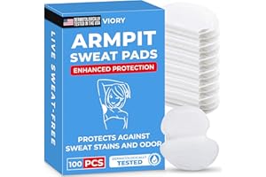 VIORY Armpit Sweat Pads for Under Arms - Extra Comfort, For Hyperhidrosis, for Men and Women, Not Visible, Disposable Underarm Dress Shields/Guards, Enhanced Anti Sweat Protection