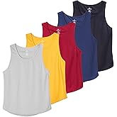 Real Essentials 5 Pack: Men's Mesh Y-Back Muscle Tank Top - Gym Workout & Bodybuilding Fitness (Available in Big & Tall)