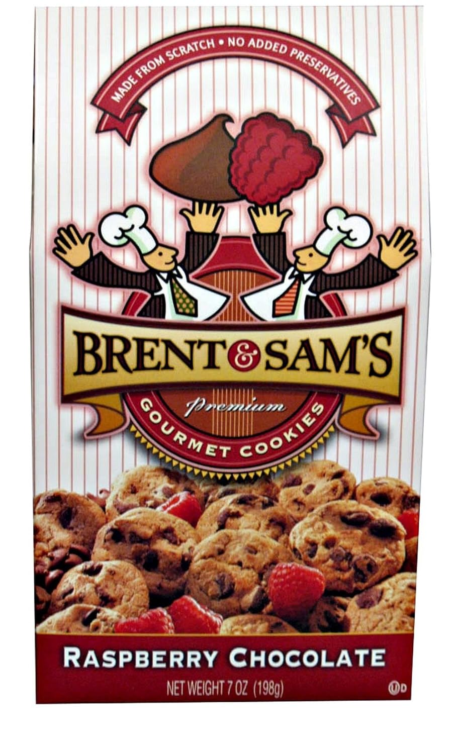 Brent & Sam's Chocolate Chip Cookies, Raspberry, 7Ounce (Pack of 6