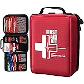 First Aid Kits - Compact First Aid Kit with Labelled Compartments Molle System Premium Emergency Kits for Home, Office, Car, Outdoor, Hiking, Travel, Camping - 216 Piece