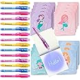 BONNYCO Invisible Ink Pen and Notebook Pack of 16 Mermaid Party Favors for Kids | Spy Pen Mermaid Party Supplies, Prizes for Kids | Magic Pen Mermaid Birthday Party Favors, Prizes for Students