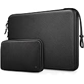 FINPAC Hard Laptop Sleeve with Accessory Pouch Compatible with 15.3 inch MacBook Air M4 M3 M2 2025 2024, 16.2 inch MacBook Pro M4/M3/M2/M1 Pro/Max, Waterproof Case for Surface Laptop/Book, Black