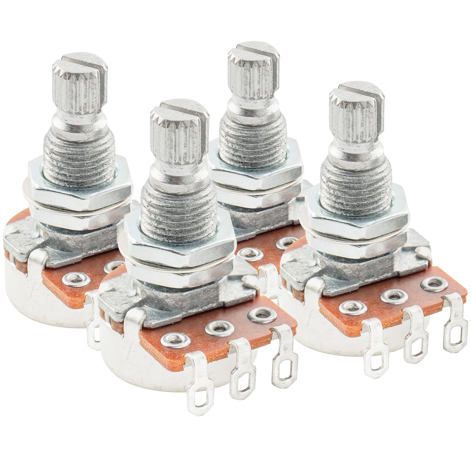 Alpha B250K Mini Pots Metric Split Standard Shaft 9.5mm Linear Taper Potentiometers for Electric Guitar Bass (Set of 4)