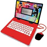 Lexibook, Miraculous Educational Laptop for Kids, JC598MIi2 | English/Spanish, 124 activities, Learning games and music, Red/Black